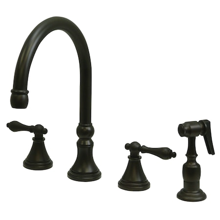 Kingston Brass Widespread Kitchen Faucet, Oil Rubbed Bronze KS2795ALBS